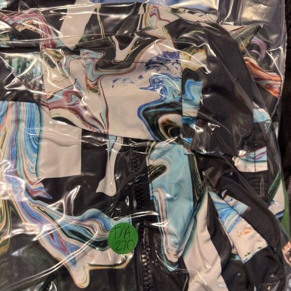 Nike Women's Black/Multi Marble-Print Half-Zip Hooded Jacket Sz M - Picture 10 of 13